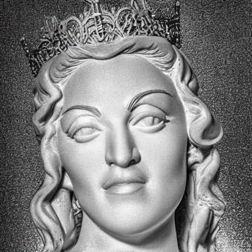 Prompt: a frosted glass statue of madonna, hdr high detail sharp focus, award winning foto