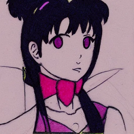 Prompt: Pastel sketch of Makoto Kino from Sailor Moon