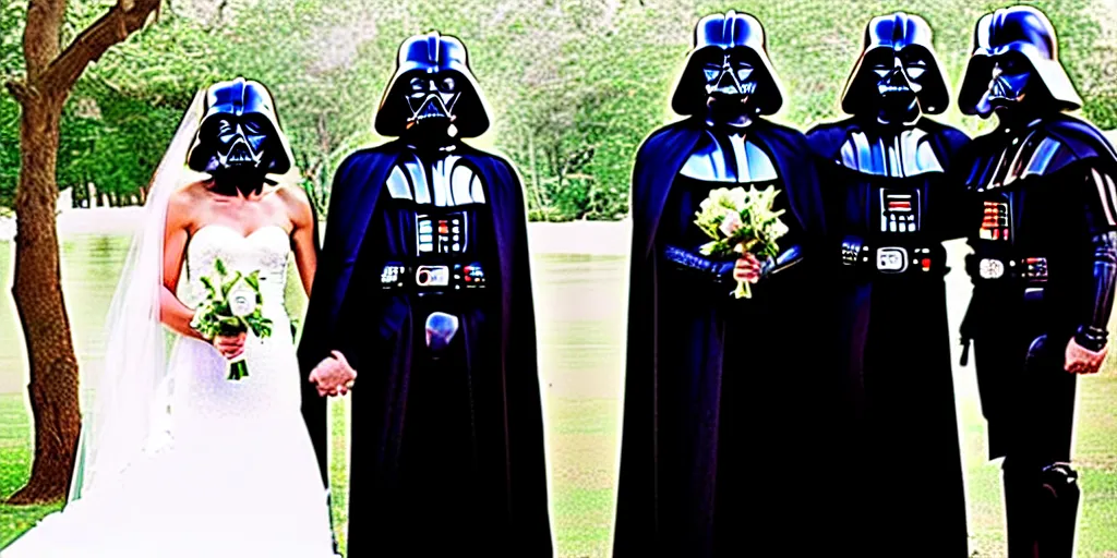 Image similar to photo of darth vaders wedding ceremony