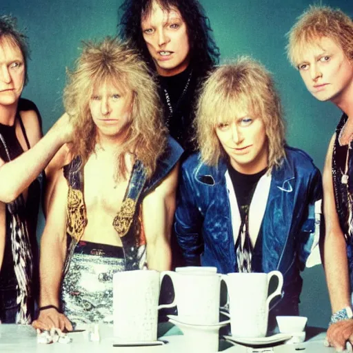 Prompt: pouring sugar all over def leppard