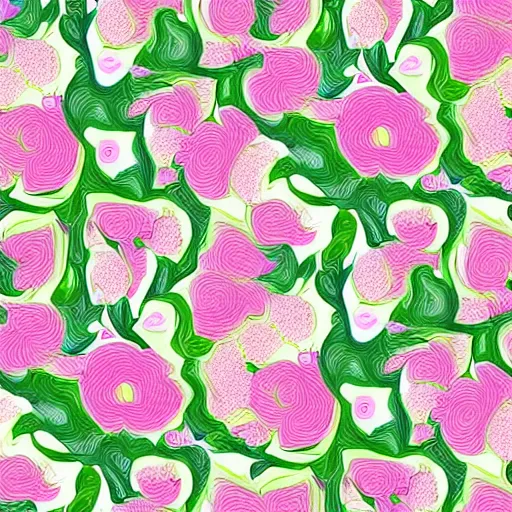 Image similar to floral pattern painting, digital art, repeating pattern