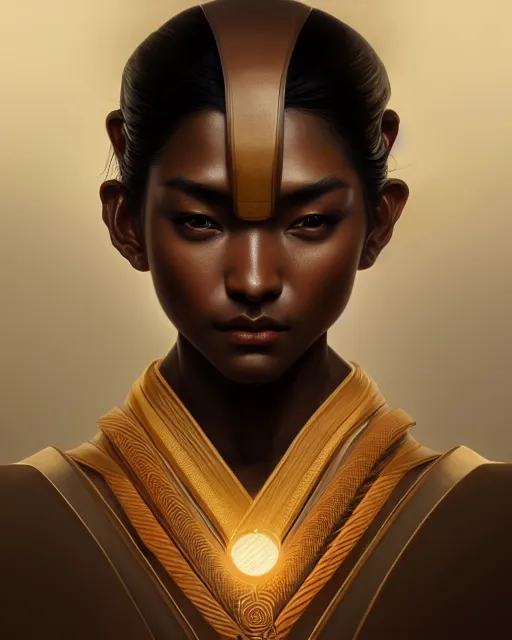 Prompt: symmetry, samurai, lines, brown skin, machine face, intricate, elegant, highly detailed, digital painting, artstation, cgsociety, concept art, smooth, sharp focus, illustration, art by artgerm and greg rutkowski and alphonse mucha, 8 k