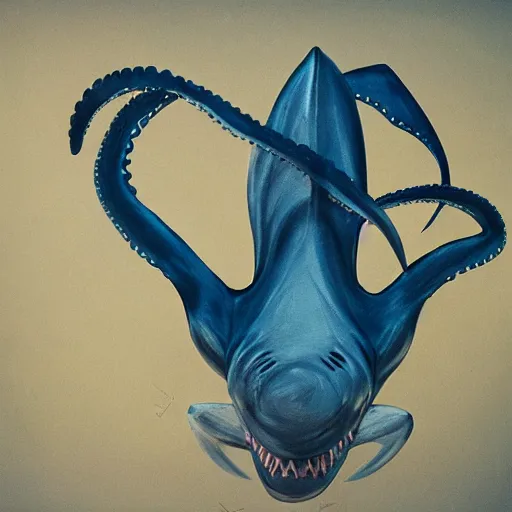 Image similar to shark octopus, hyperreal.