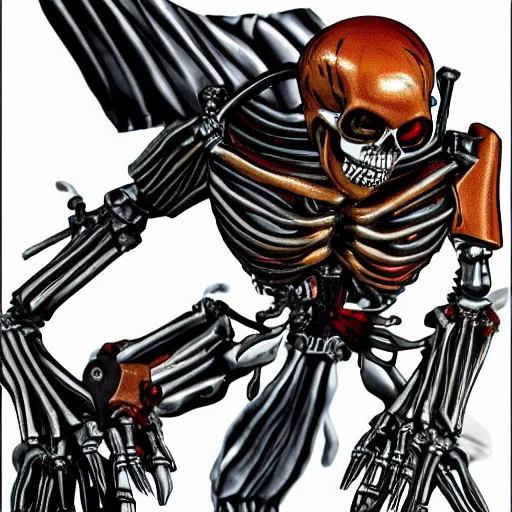 cyborg skeleton attack on titans highly detailed anime Stable