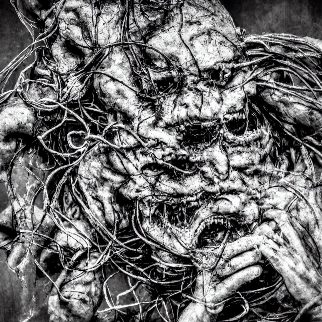 Image similar to Horrifying creature, horror, wires