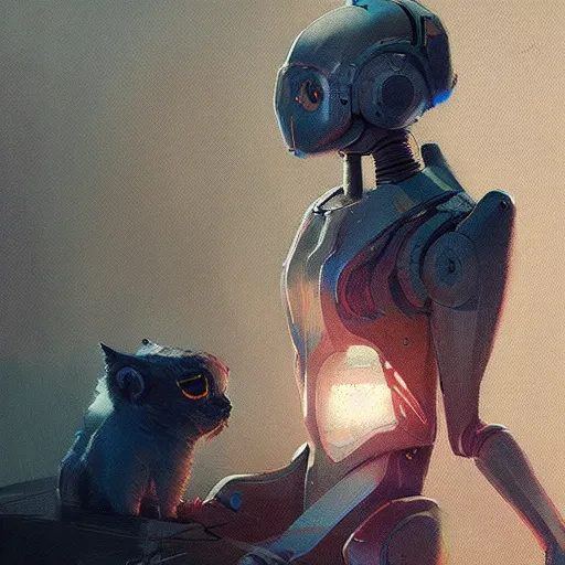 Prompt: 🤖🐈 ,Greg rutkowski, Trending artstation, cinematográfica, digital Art