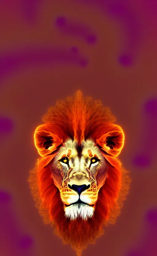 Image similar to lion made of Fractal flame,