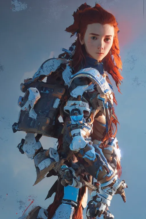 Image similar to combination suit armor aloy horizon forbidden west horizon zero dawn robot ninja mask helmet backpack tribal, aesthetic octane render, 8 k hd resolution, by ilya kuvshinov and cushart krentz and gilleard james radiating a glowing aura cgi rtx 2 0 2 2