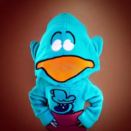 Image similar to perry the platypus wearing a perry the platypus onesie