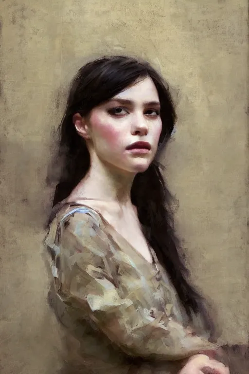 Image similar to Richard Schmid and Jeremy Lipking full length portrait painting of a young beautiful fantasy princess