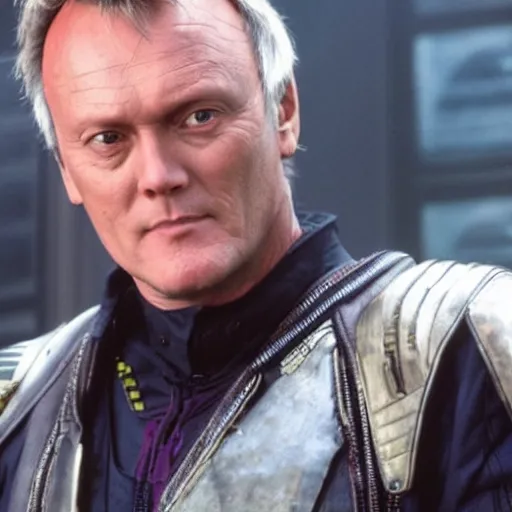 Image similar to Anthony Head as Cyberpunk Uther