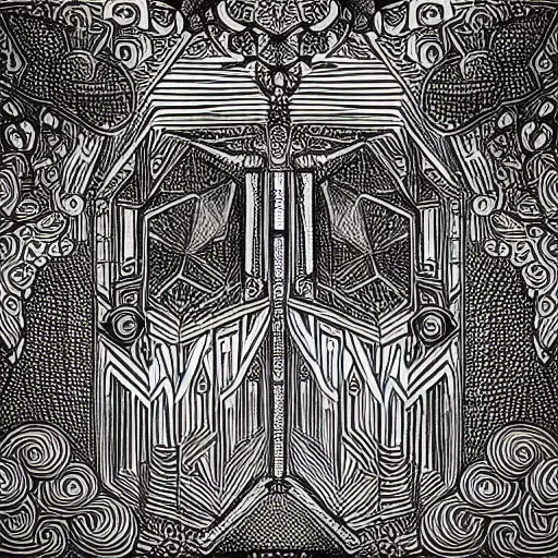 Image similar to “geometrically surreal doors, extremely high detail, photorealistic, intricate line drawings, dotart, album art in the style of James Jean”