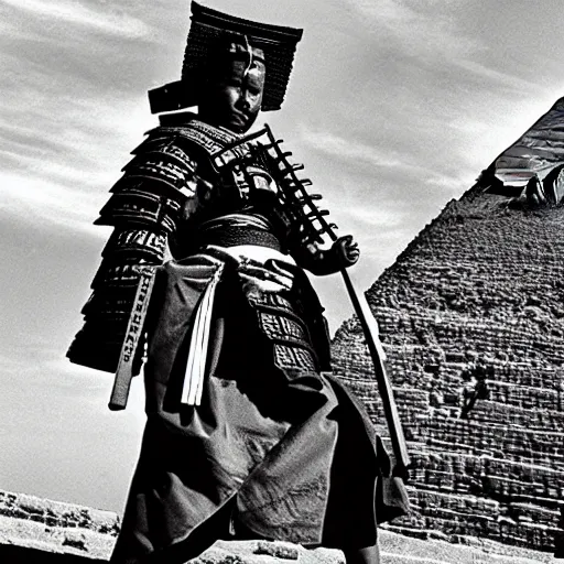 Prompt: a samurai in egypt