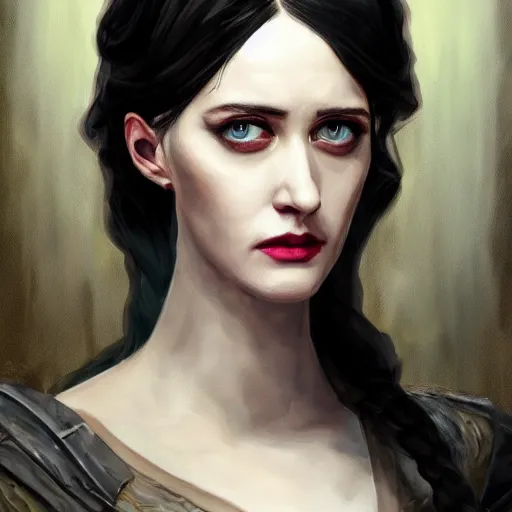 Image similar to portrait painting iris von everec, eva green, the witcher, artstation, detailed