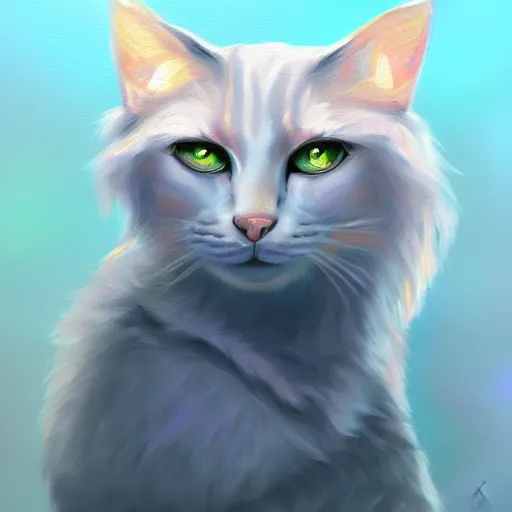 Image similar to a fusion of a crystal and a cat, oil painting, ultradetailed, artstation, ultradetailed, digital painting, ultradetailed