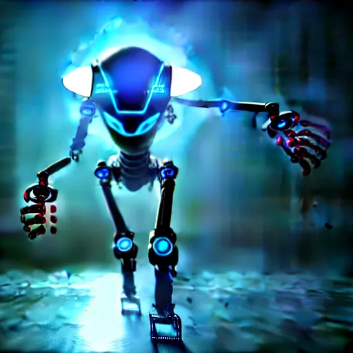 Image similar to a robot infected with an alien implant, octane render, unreal engine, 3 d