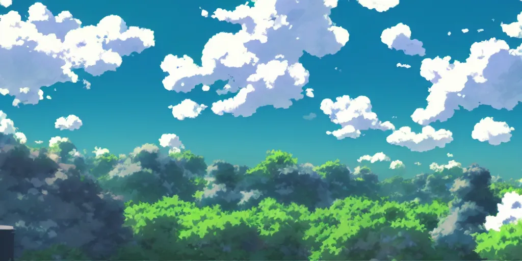 Image similar to A background for an anime-themed social media profile sky bright clouds bloom effect from Skyrim blender studio ghibli clouds