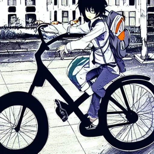 Prompt: seinen manga 🌇 🚲🚲🚲!!!!