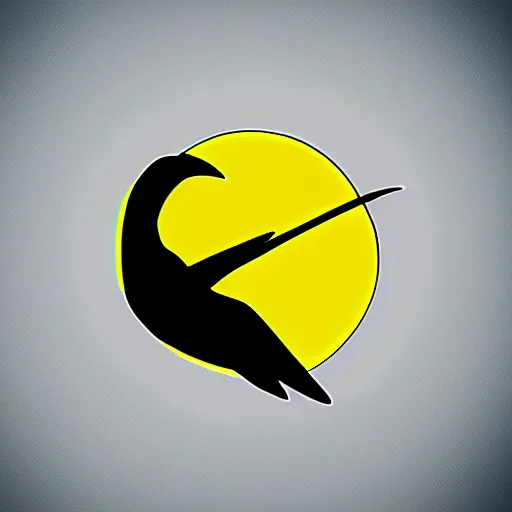 Image similar to crow symbol for an agency logo, glowing yellow, cinematic lighting, cinema 4 d, cinematic, 8 k hd artwork, yellow lighting