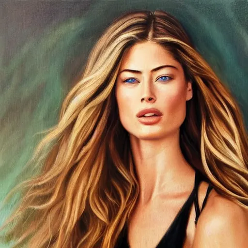 Prompt: a beautiful oil painting of Doutzen Kroes