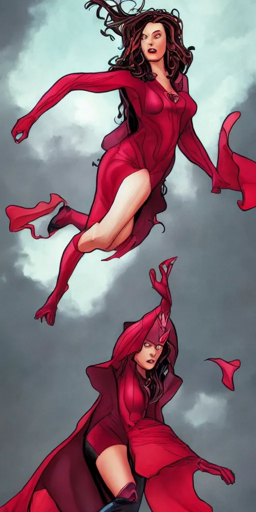 scarlet witch comic, illustrated by jason aaron,, Stable Diffusion