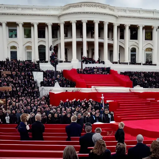 Image similar to !dream Amy Poehler swearing the oath of office at inauguration as president of the united states