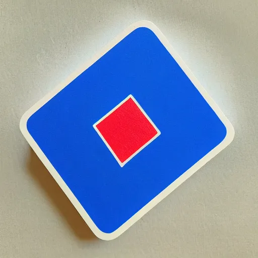 Prompt: playing card back, square, blue