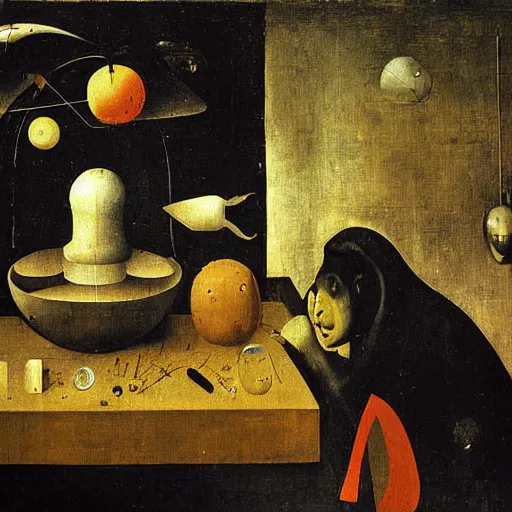 Image similar to A computer art. A rip in spacetime. Did this device in his hand open a portal to another dimension or reality?! still life by Hieronymus Bosch, by József Rippl-Rónai expressive