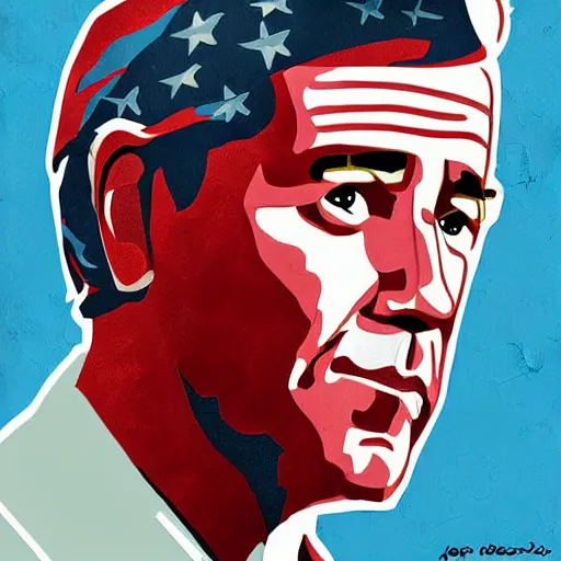 Prompt: Inspiring Portrait of Joe Biden as Guerrilla Heroica Che Guevara Revolution Digital Art
