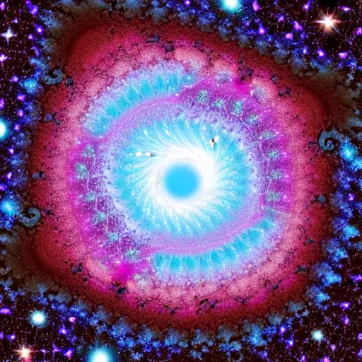 Image similar to the galaxy falling into a fractal black hole