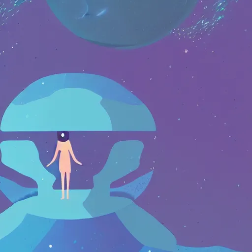 Image similar to a woman floating in space by kidmograph and minna sundberg and james gilleard