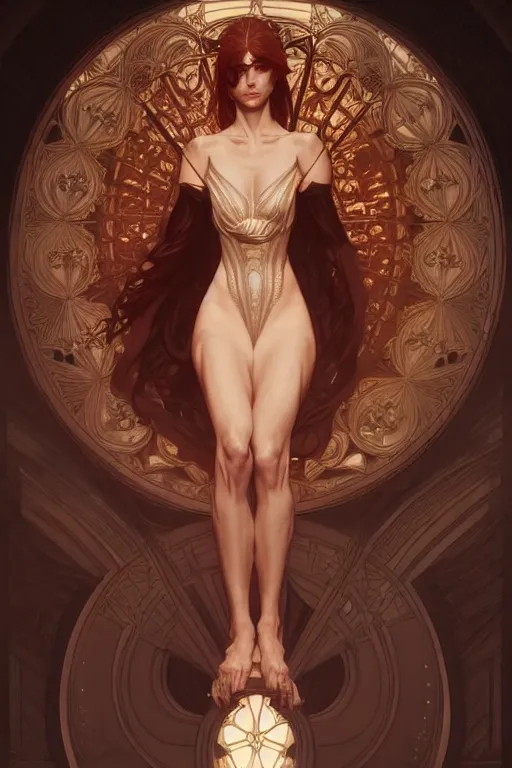 Image similar to symmetry!! intense fanart of gemma as acotar protagonist, intricate, elegant, highly detailed, my rendition, digital painting, artstation, concept art, smooth, sharp focus, illustration, art by artgerm and greg rutkowski and alphonse mucha