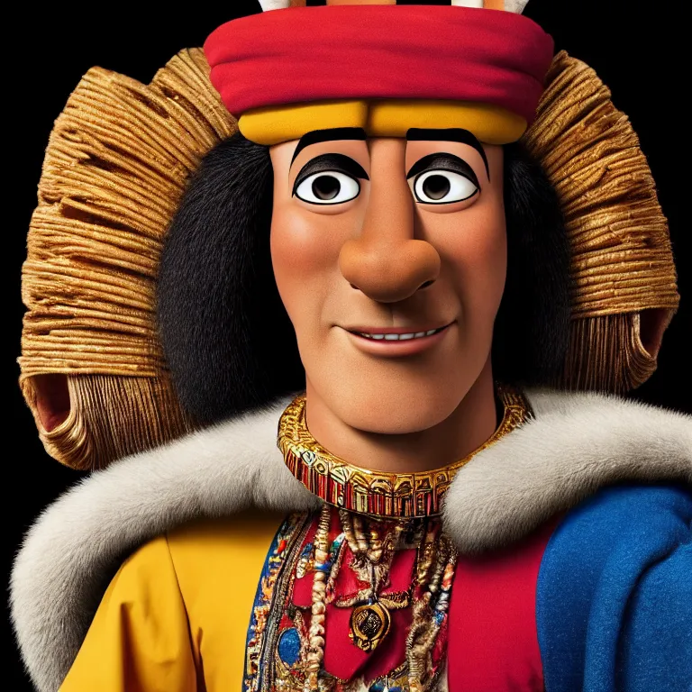 Prompt: A photo of Emperor Kuzco!!!!!!!!!!!!!!!!!!. Portrait! by Martin Schoeller. Close-up. Low Light. 8K. UHD. Post production.