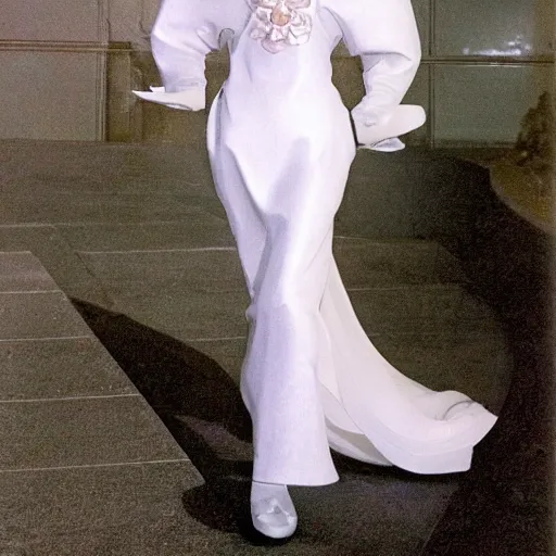 Prompt: the Moon Princess in a Palladium Gown in Christian Dior's, Haute Couture Spring/Summer 1992 collection.