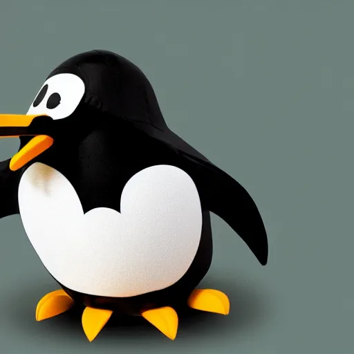 Image similar to pinching hand emoji in front of a sad penguin, the penguin is crying, high resolution photo