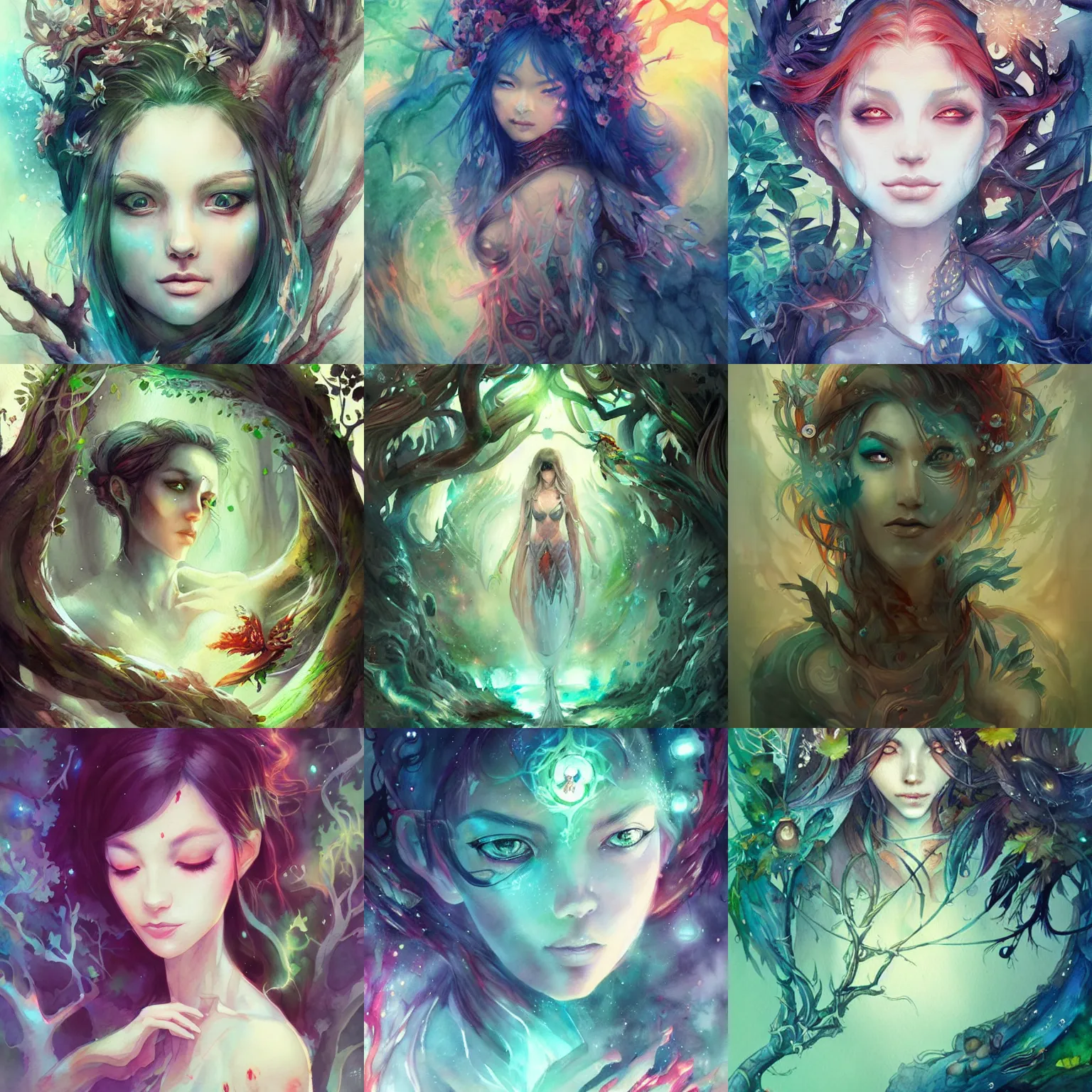 Prompt: The oracle of trees by ross tran, watercolor masterpiece