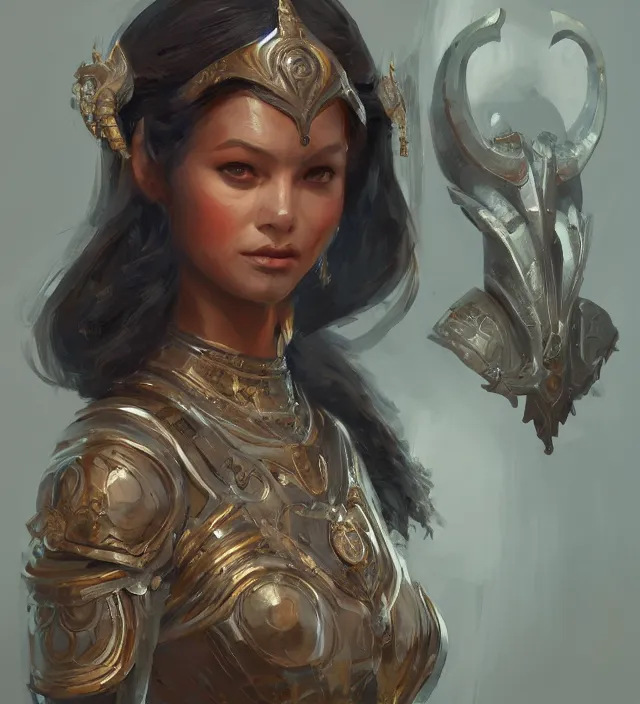 Image similar to a finely detailed full body portrait of a dusky queen in a medieval warzone, symmetrical facial features, intricate, elegant, digital painting, trending on Artstation, concept art, smooth, sharp focus, illustration, by Ruan Jia and Mandy Jurgens and Artgerm