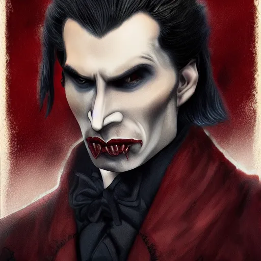 Prompt: Jared Lato as dracula highly detailed, detailed face, digital art, trending on artstation