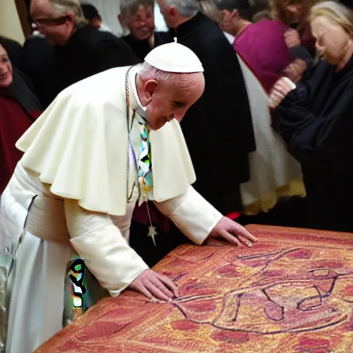 Image similar to photo of the Pope playing twister with a Nun, 50mm, beautiful photo