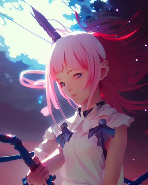 Prompt: magical girl anime screenshot, anime, intricate, sharp focus, illustration, highly detailed, digital painting, clean artstyle, concept art, matte, art by ilya kuvshinov and ruan jia and greg rutkowski, masterpiece