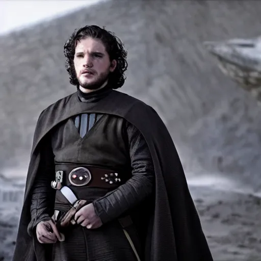 Prompt: kit harrington playing anakin skywalker in the star wars movies