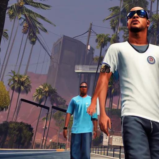 Image similar to character screenshot of neymar in grand theft auto, gta v