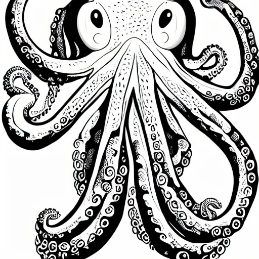 Image similar to highly detailed illustration of octopus holding hamburger, poster, symmetrical