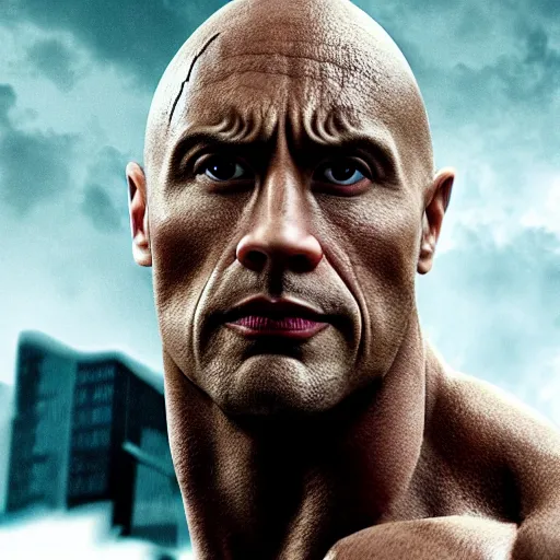Prompt: the rock as captain america, detailed face, still from a movie