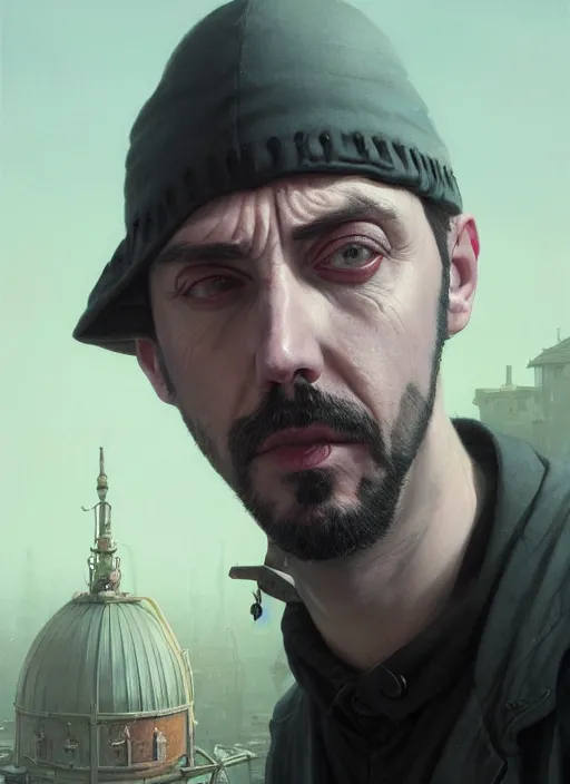 Image similar to highly detailed portrait of adam nergal darski in gta v, stephen bliss, unreal engine, fantasy art by greg rutkowski, loish, rhads, ferdinand knab, makoto shinkai and lois van baarle, artgerm, pixar, ilya kuvshinov, rossdraws, tom bagshaw, global illumination, radiant light, detailed and intricate environment