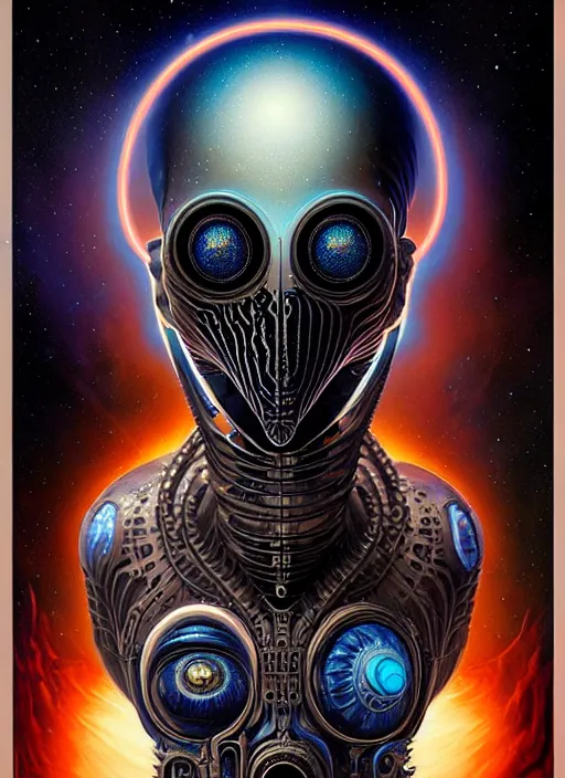 Prompt: cosmic lovecraft giger fractal electric valve portrait, pixar style, by tristan eaton stanley artgerm and tom bagshaw.