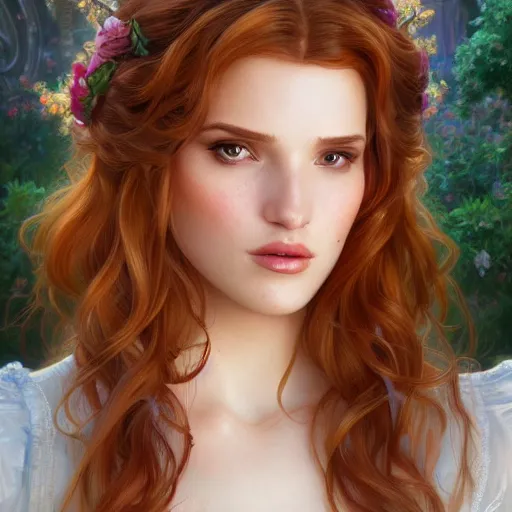 Prompt: ultra realistic illustration, bella thorne as belle from beauty and the beast, intricate, elegant, highly detailed, digital painting, artstation, concept art, smooth, sharp focus, illustration, art by artgerm and greg rutkowski and alphonse mucha