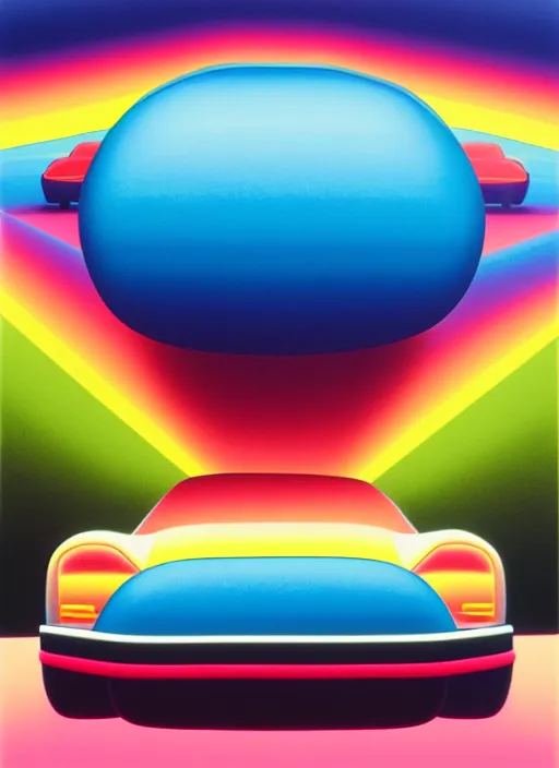 Image similar to inflated car by shusei nagaoka, kaws, david rudnick, airbrush on canvas, pastell colours, cell shaded, 8 k