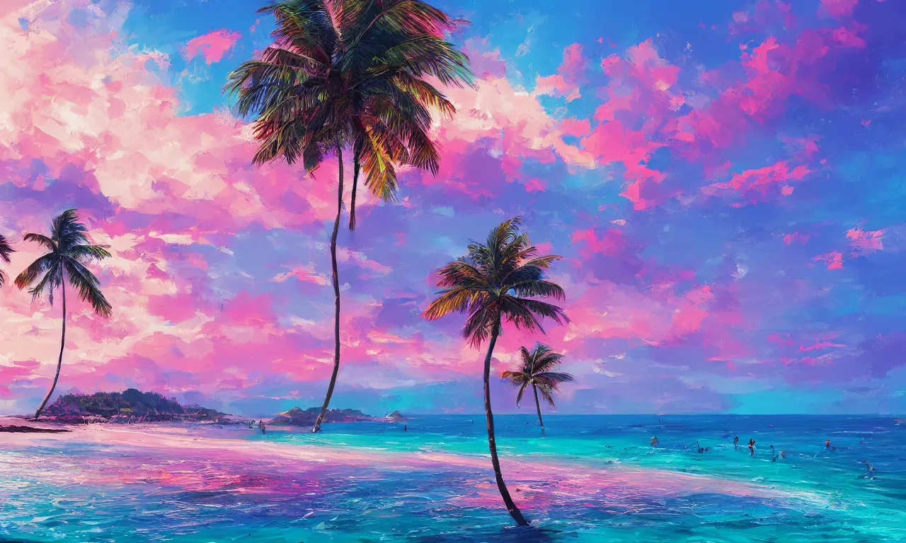 Image similar to paradise beach by alena aenami artworks in 4 k