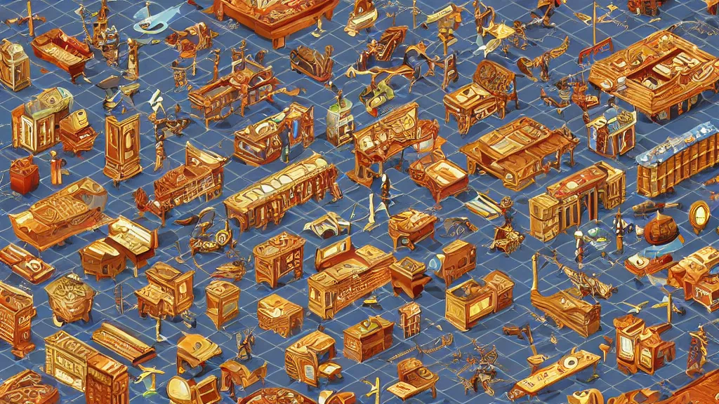 Prompt: academic art well - received peacoat isometric puzzle game, intricate design peacoat